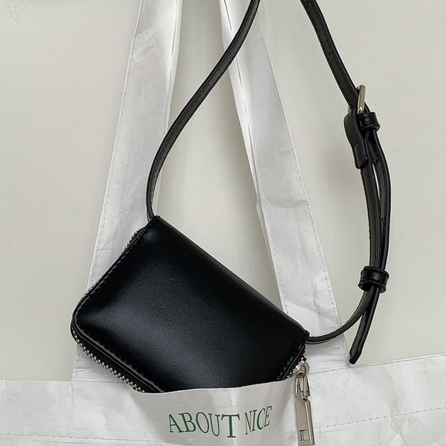 Leather Bag Plain Crossbody Faux