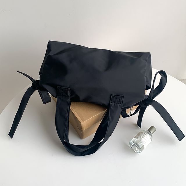 Bag Bow Plain Tote Accent Nylon