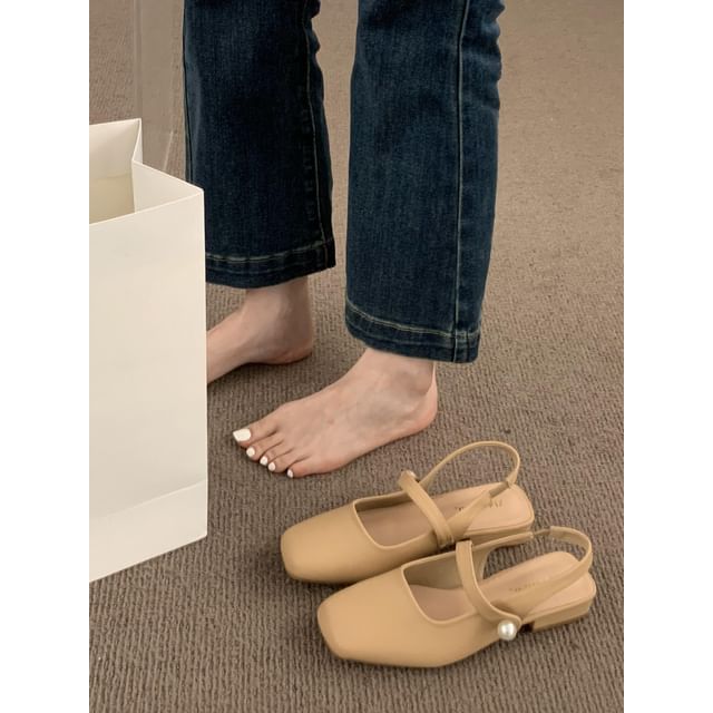Jane Toe Mary Slingback Shoes Square