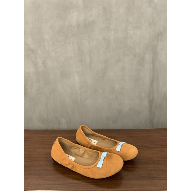 Bow Faux Suede Flats