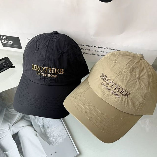 Lettering Baseball Embroidered Cap