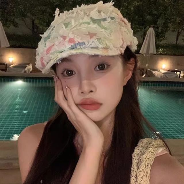 Newsboy Distressed Patchwork Hat Cabbie