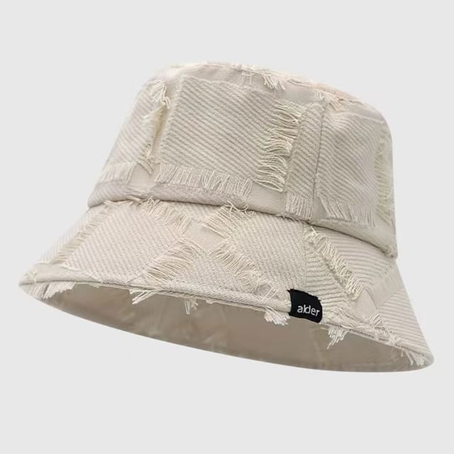 Hat Distressed Edge Frayed Bucket