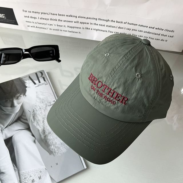 Lettering Baseball Embroidered Cap