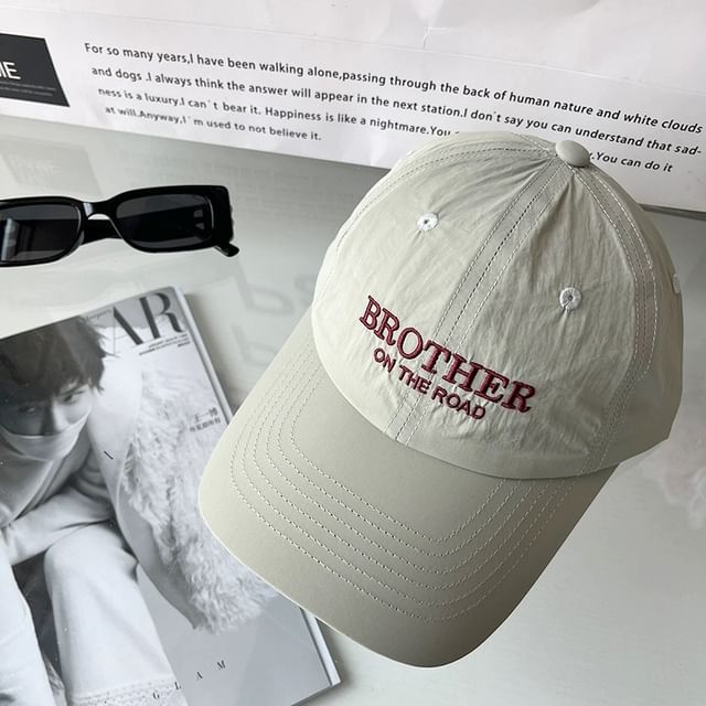 Lettering Baseball Embroidered Cap