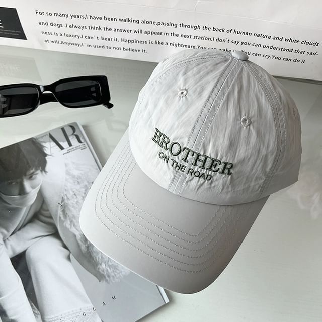 Lettering Baseball Embroidered Cap