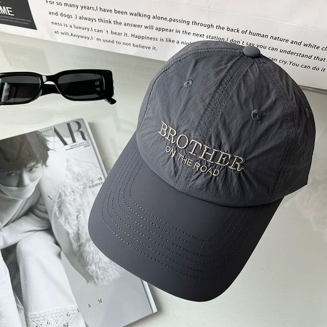 Lettering Baseball Embroidered Cap