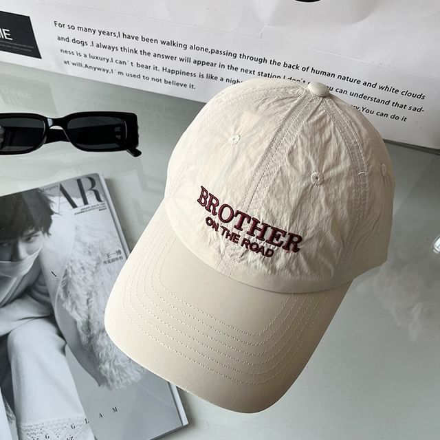 Lettering Baseball Embroidered Cap