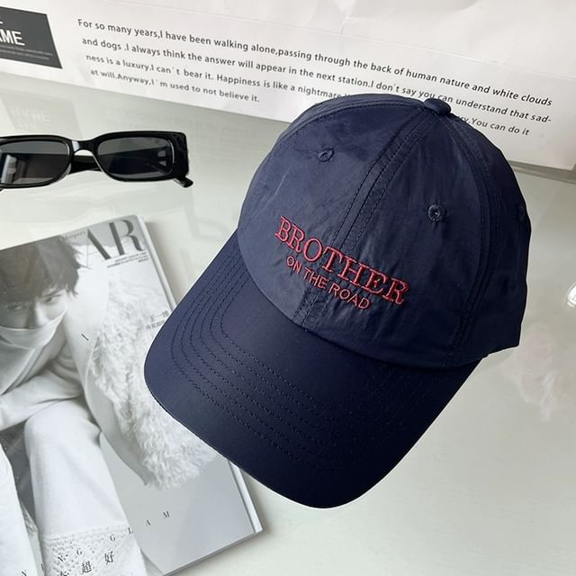 Lettering Baseball Embroidered Cap