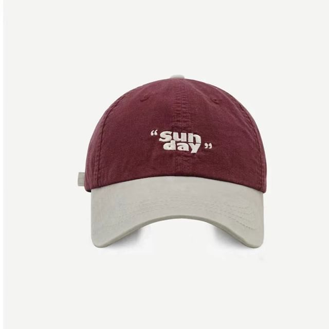 Embroidered Baseball Two-Tone Lettering Cap