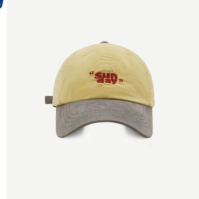 Embroidered Baseball Two-Tone Lettering Cap