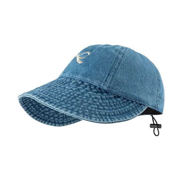 Denim Bow Baseball Embroidered Cap