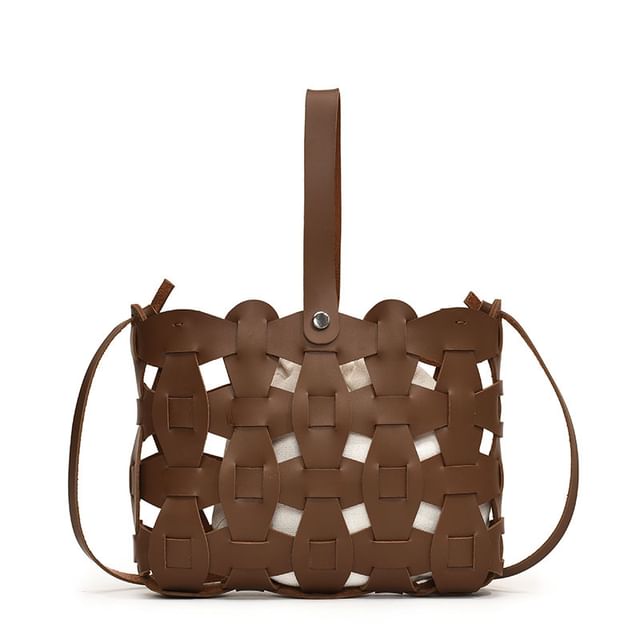 Leather Faux Crossbody Cutout Bag