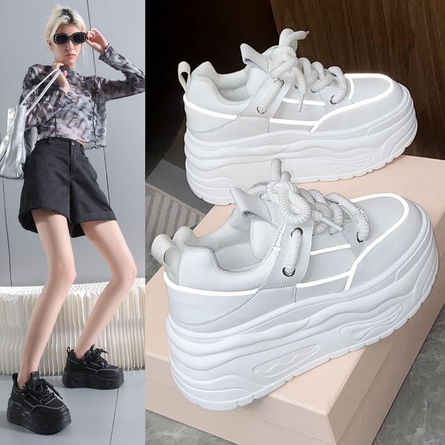Lace-Up Platform Sneakers