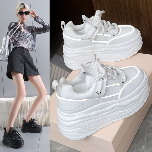 Lace-Up Platform Sneakers