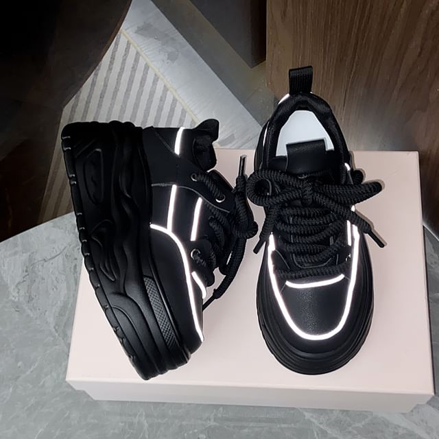 Lace-Up Platform Sneakers