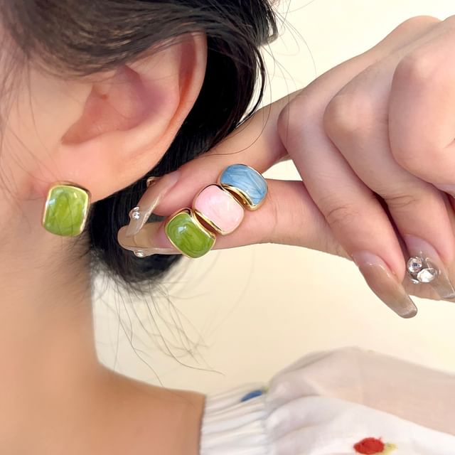 Alloy Glaze Stud Earring