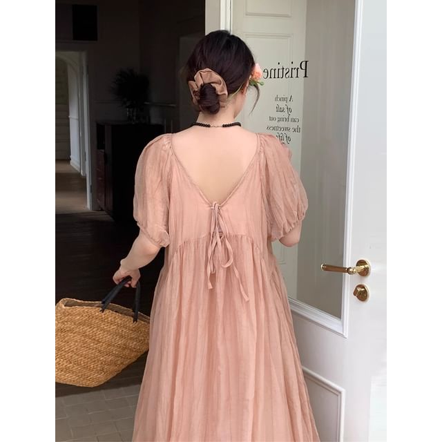 Spaghetti Strap Solid Sundress Maxi