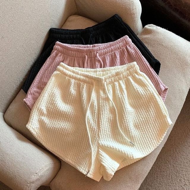 Plain Waist Drawstring Shorts