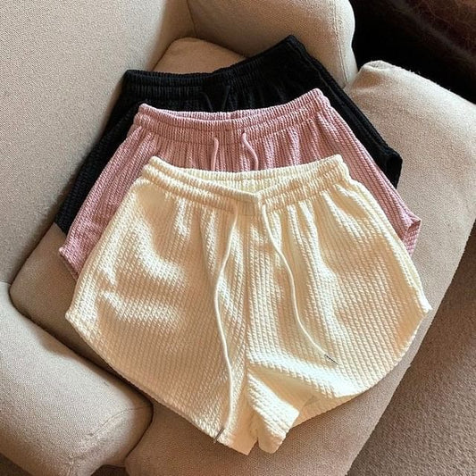 Plain Waist Drawstring Shorts