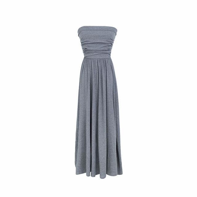 Maxi Dress Ruched A-Line Tube