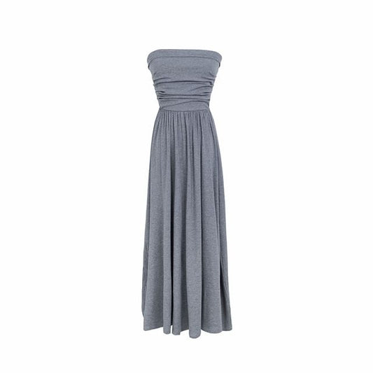 Maxi Dress Ruched A-Line Tube