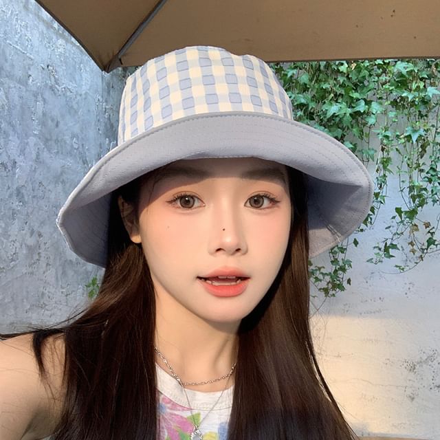 Bucket Hat Plaid Reversible