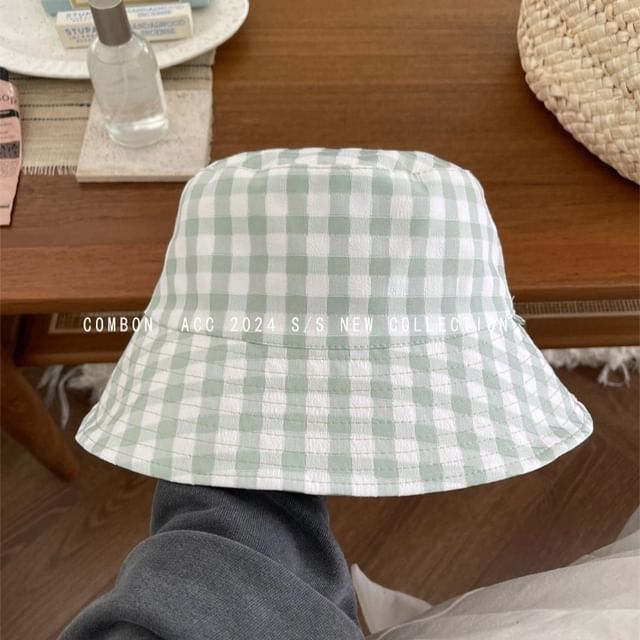 Bucket Hat Plaid Reversible