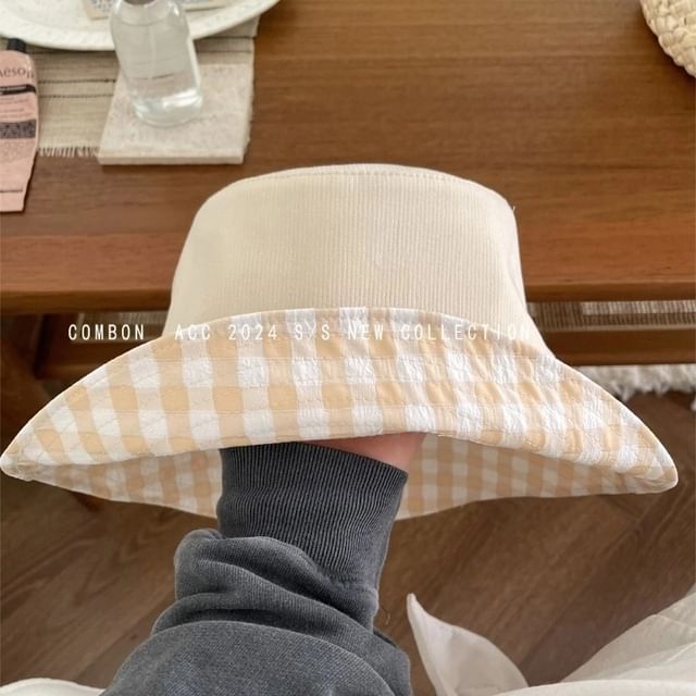 Bucket Hat Plaid Reversible