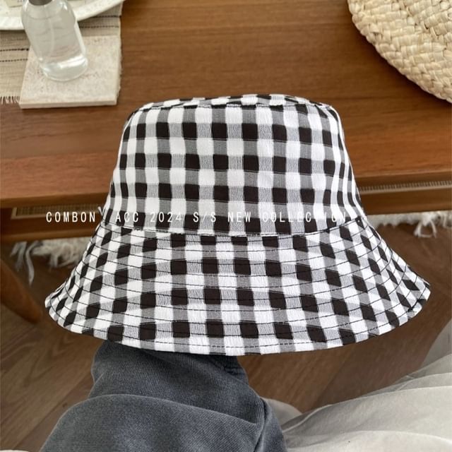 Bucket Hat Plaid Reversible