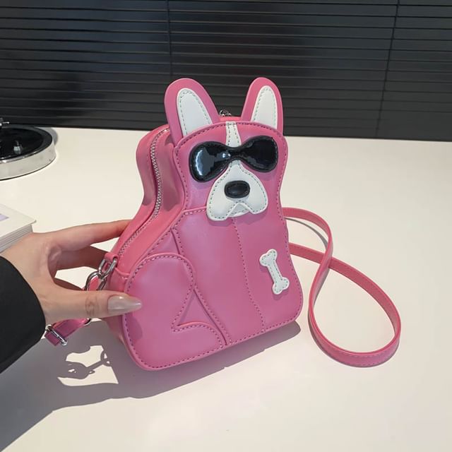 Dog Leather Faux Crossbody Bag