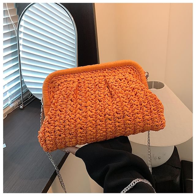 Straw Crossbody Chain Bag Strap