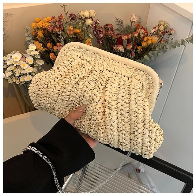 Straw Crossbody Chain Bag Strap