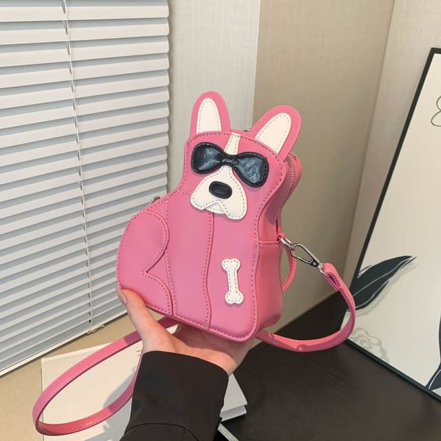 Dog Leather Faux Crossbody Bag