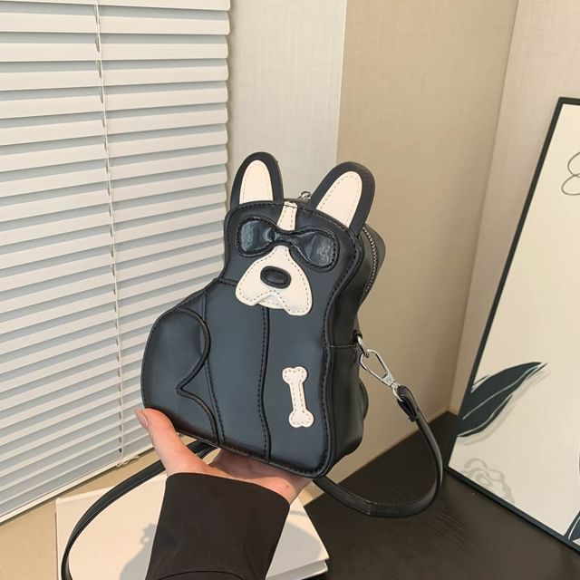 Dog Leather Faux Crossbody Bag