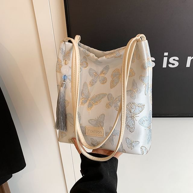 Jacquard Butterfly Bucket Bag