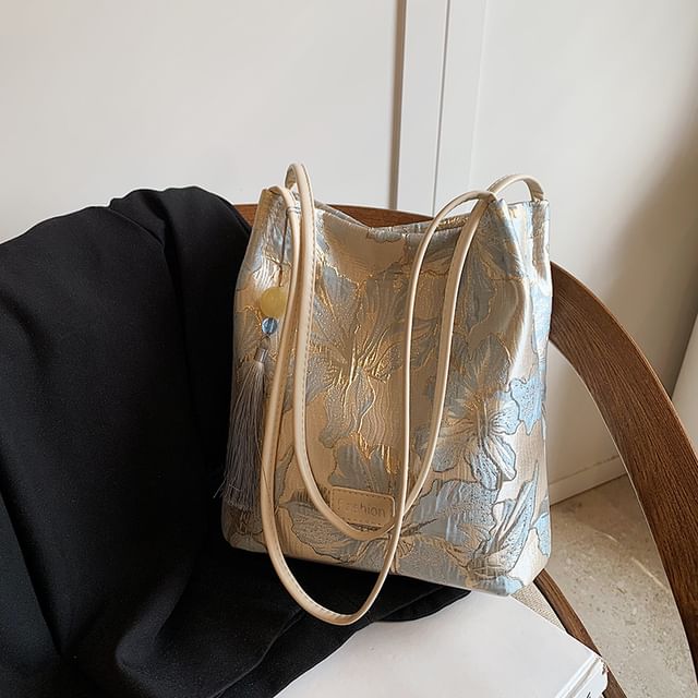 Jacquard Butterfly Bucket Bag