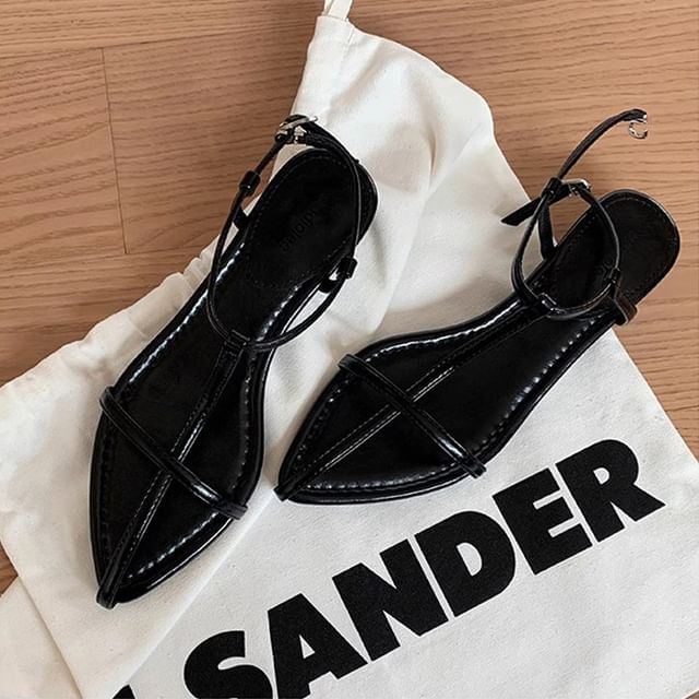 Wedge Strap Cross Ankle Criss Sandals