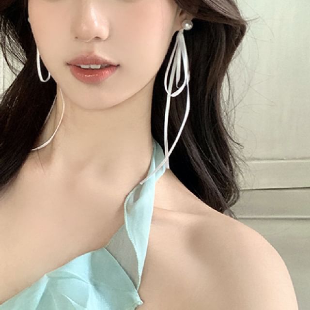 Pearl Bow Earring Faux