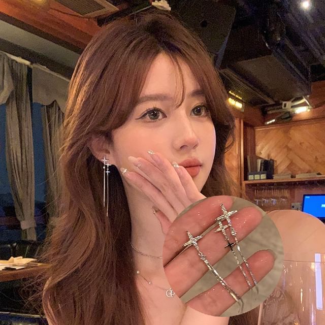 Earring Star Rhinestone Drop