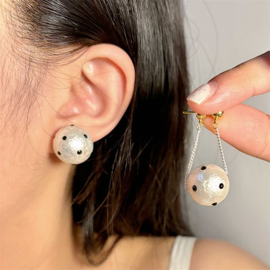 Dotted Faux Pearl Drop Earring / Stud Earring