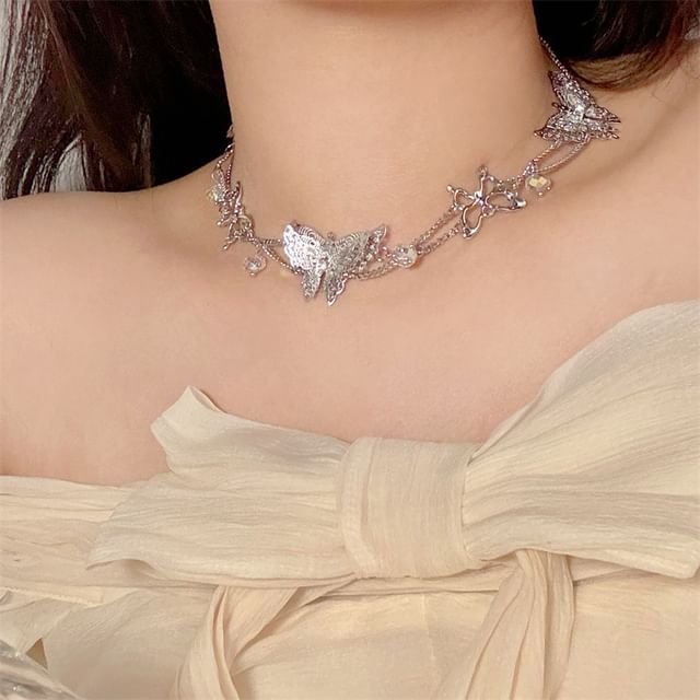 Necklace Butterfly Beaded