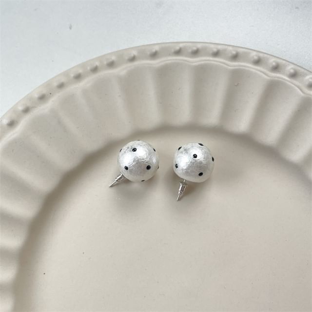 Dotted Faux Pearl Drop Earring / Stud Earring
