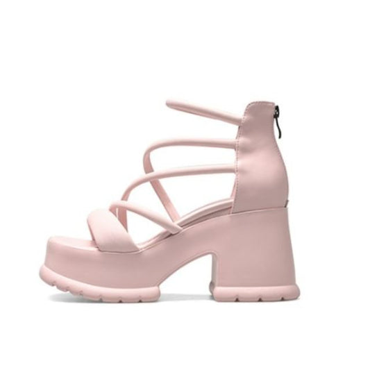 Platform Sandals Lace-Up