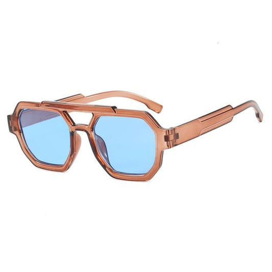 Double Plastic Bridge Geometric Sunglasses