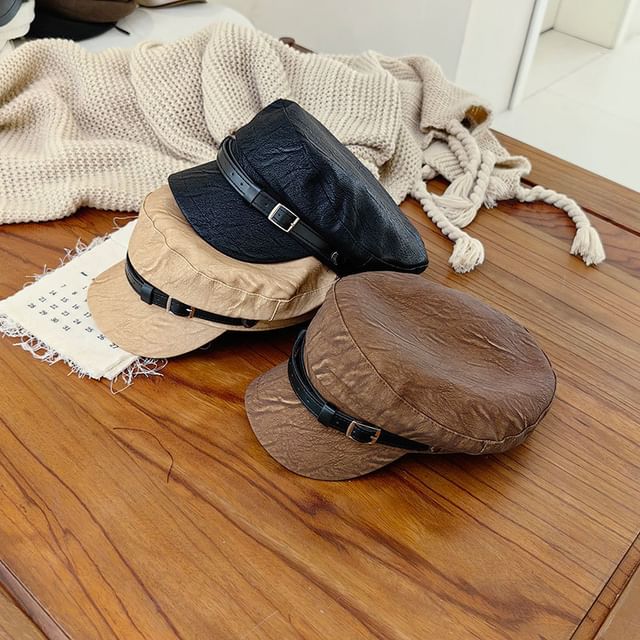 Military Cap Faux Leather Belt
