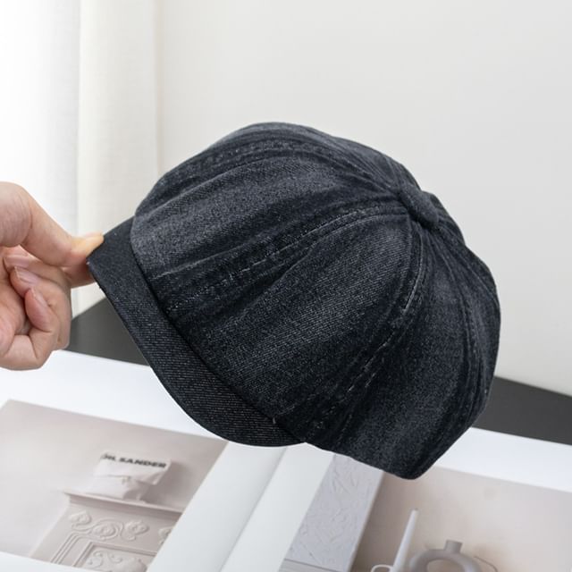 Short Newsboy Brim Cap Denim