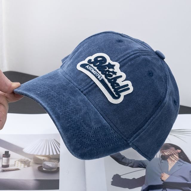 Vintage Brim Curved Baseball Cotton Cap Washed Embroidered