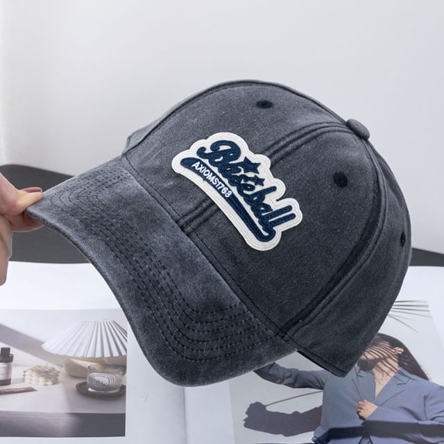 Vintage Brim Curved Baseball Cotton Cap Washed Embroidered