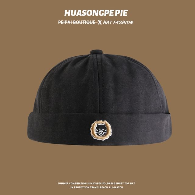 Letter Brimless Embroidered Cap